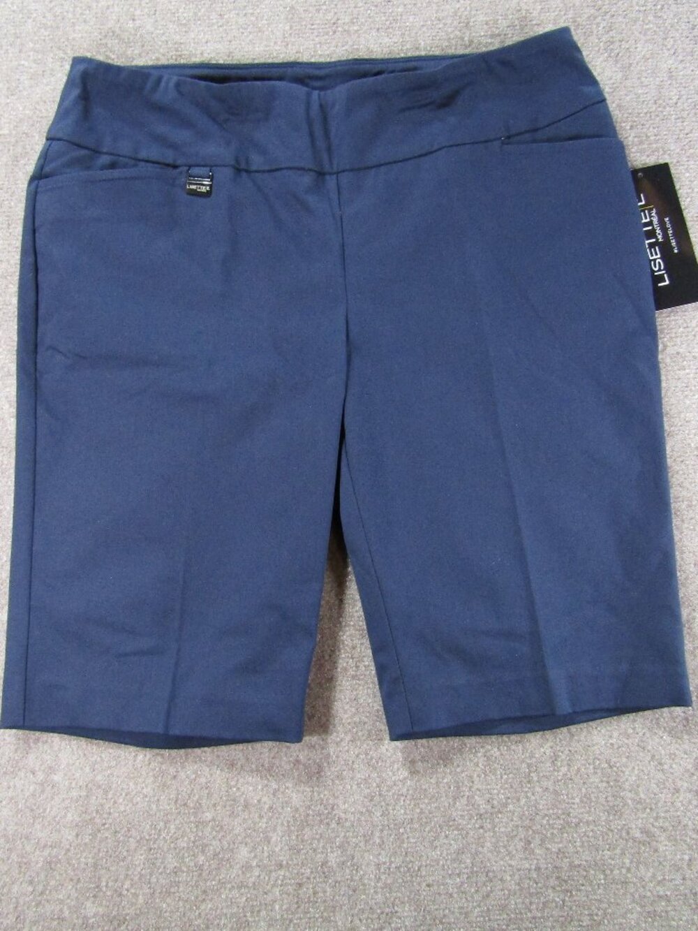 NWT Lisette Montreal Jupiter Pull On Bermuda Shorts L[12] NAVY 1000236